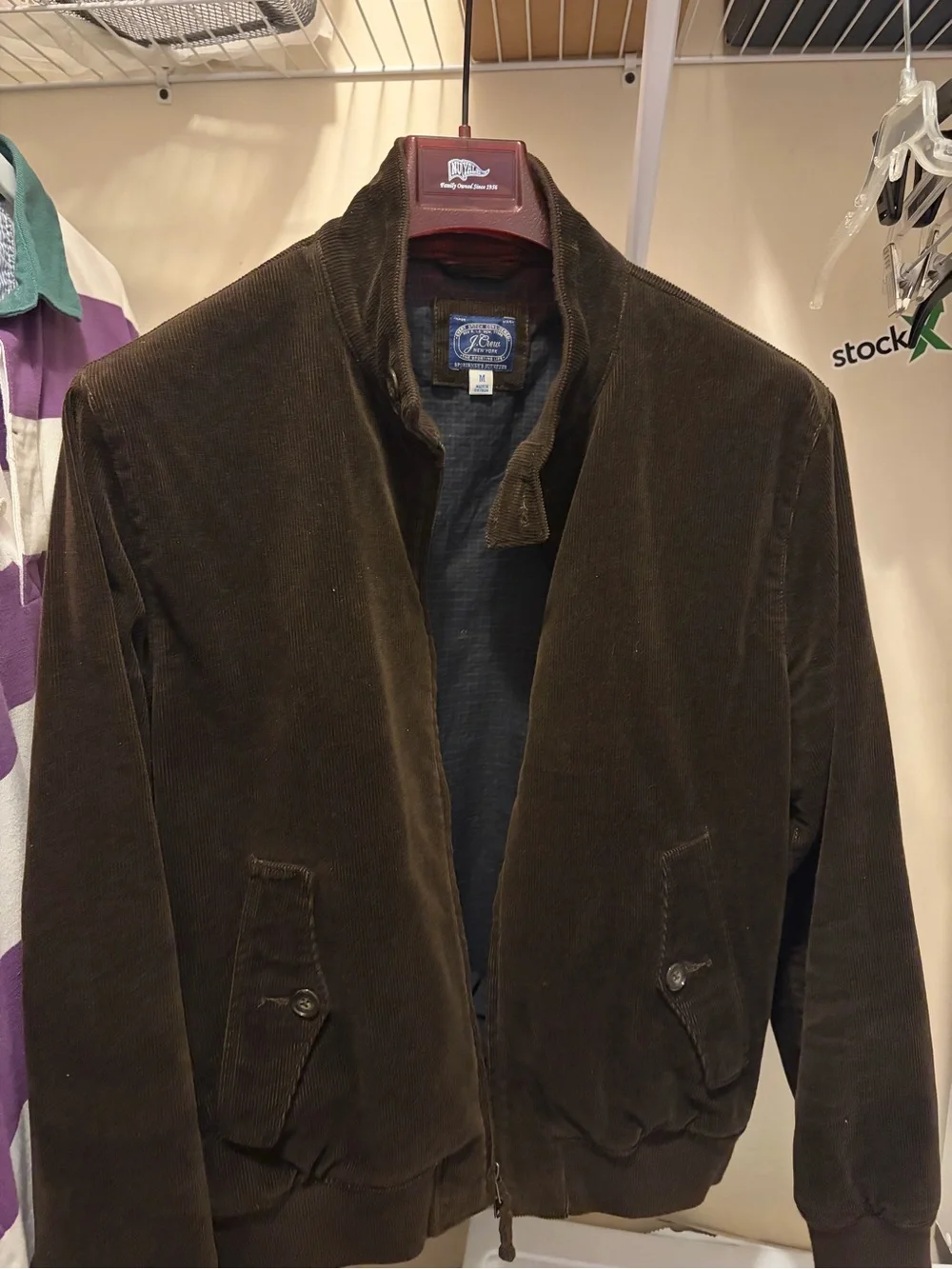 J. Crew Men’s Dark Brown Corduroy Bomber Jacket